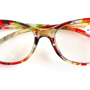 Reading Glasses +1.50 Colorful Multicolor Frame Womens Stylish Lightweight Clear